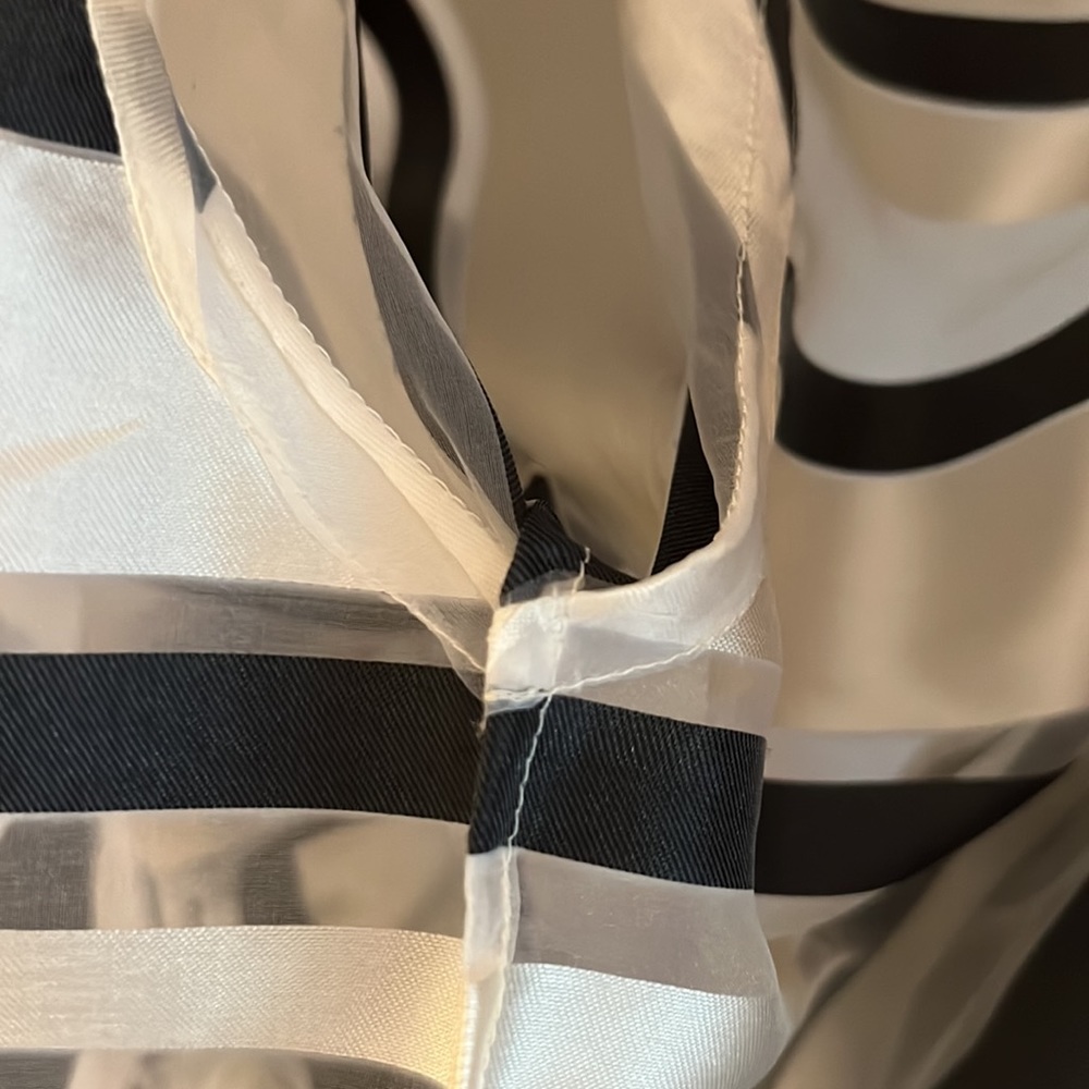 One-of-a-kind dramatic ruffled blouse of sheer satin stripe - Picture 6 of 7